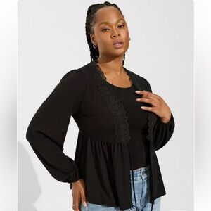 Torrid. Size 1. Black wrap. Long sleeves